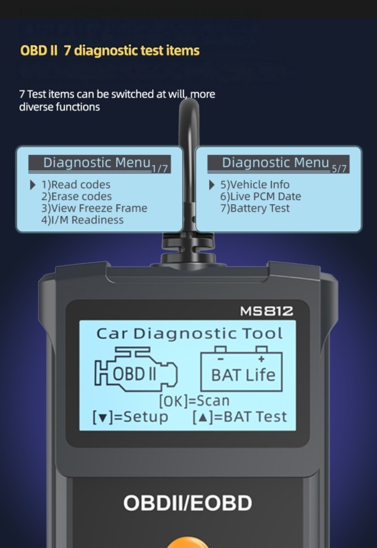 YMIOT • OBD2 Automobiel Diagnostisch Hulpmiddel MS812 - Afbeelding 5