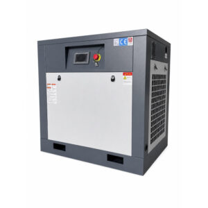 Compressore a vite compatta con controllo di velocità variabile per un flusso efficiente e continuo d'aria compressa.