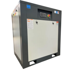 Compressore a vite compatto con controllo a velocità variabile per un apporto d'aria compressa stabile ed efficiente dal punto di vista energetico.