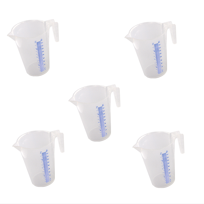 Ompi transparent measuring jug set, oil and acid resistant, graduated, 5 pcs