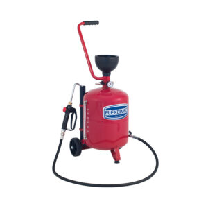 Unitate portabilă de dozare a uleiului pneumatic FLEXBIMEC, recipient cu roți de 24 L, duză anti-picurare, 7 bar