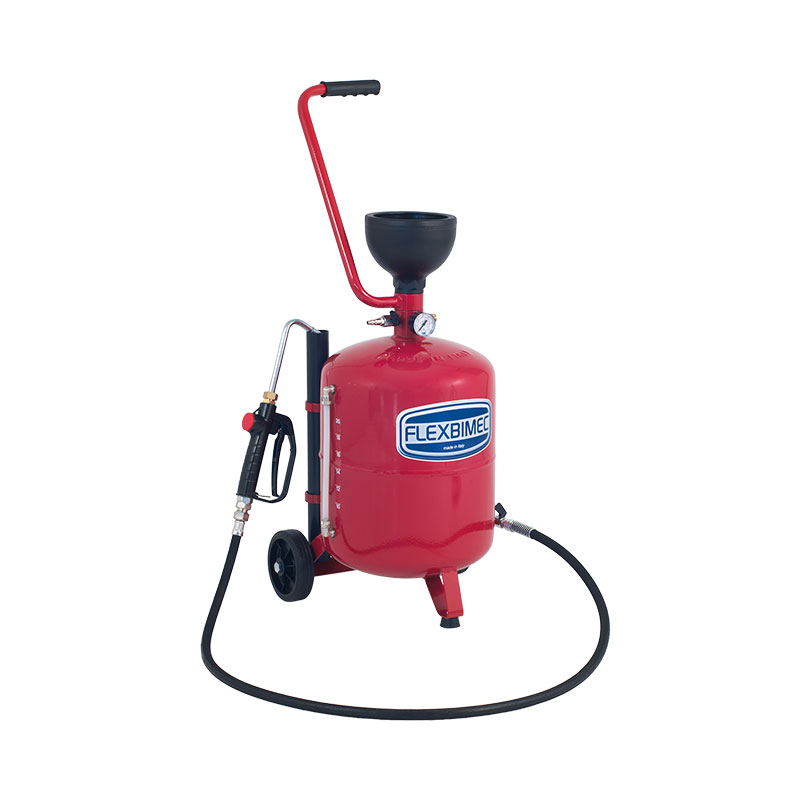 FLEXBIMEC portable pneumatic oil dispensing unit, 24 L wheeled container, anti-drip nozzle, 7 bar