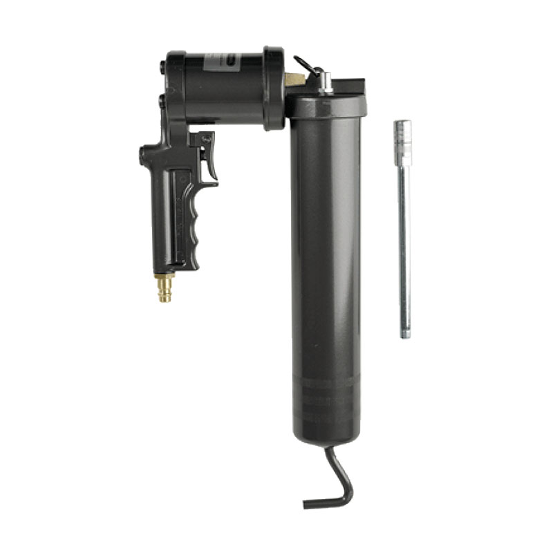 Pistol pneumatic de ungere FLEXBIMEC cu debit continuu, ieșire rigidă de 150 mm pentru lubrifiere la atelier