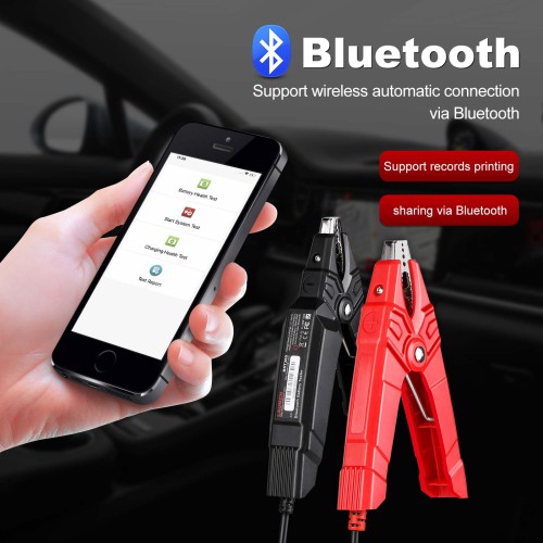 Bluetooth тестер за батерии за 6V/12V оловно-киселинни, GEL, AGM батерии предлага моментална диагностика на здравето и зареждането на батерията.