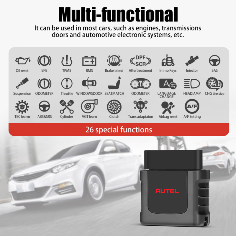 Autel MaxiVCI Mini VCI med robust konstruktion leverer højpræcisionsdiagnostik via Bluetooth og USB, holdbar i hårde værkstedsmiljøer.
