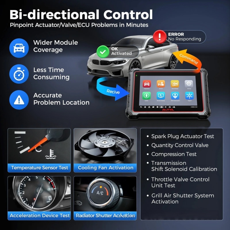 Autel MaxiPRO MP900E KIT Diagnose-Scan-Tool mit robustem Kunststoffgehäuse und Tragetasche