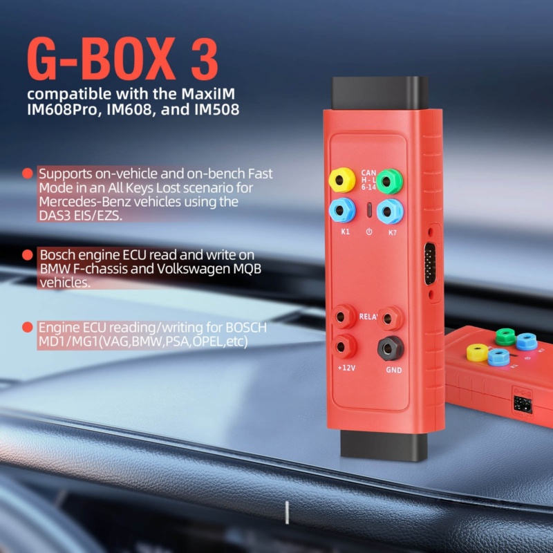 Adaptor AUTEL MaxiIM G-BOX3 din carcasă durabilă din plastic ABS și metal, pentru uz profesional