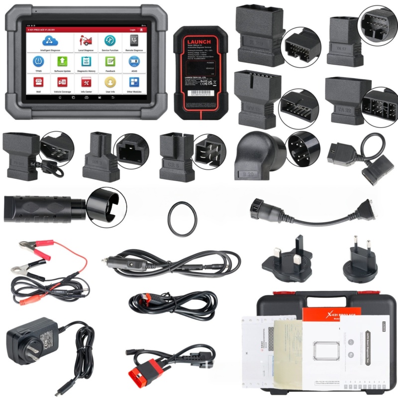 Robustes LAUNCH X431 PRO3 ACE Diagnosetablet mit hochwertiger Verarbeitung, präziser ECU-Codierung und umfassender Modulabdeckung