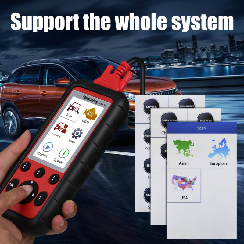 Autel MD808PRO diagnostic scan tool in durable plastic housing with rubber protection