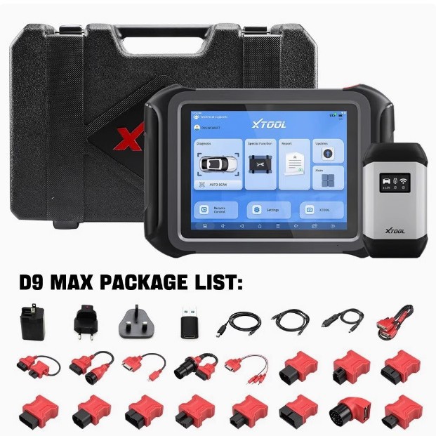 Strumento diagnostico XTOOL D9 MAX: hardware premium per officina, precisione di livello OE, costruzione robusta, prestazioni a lunga durata.