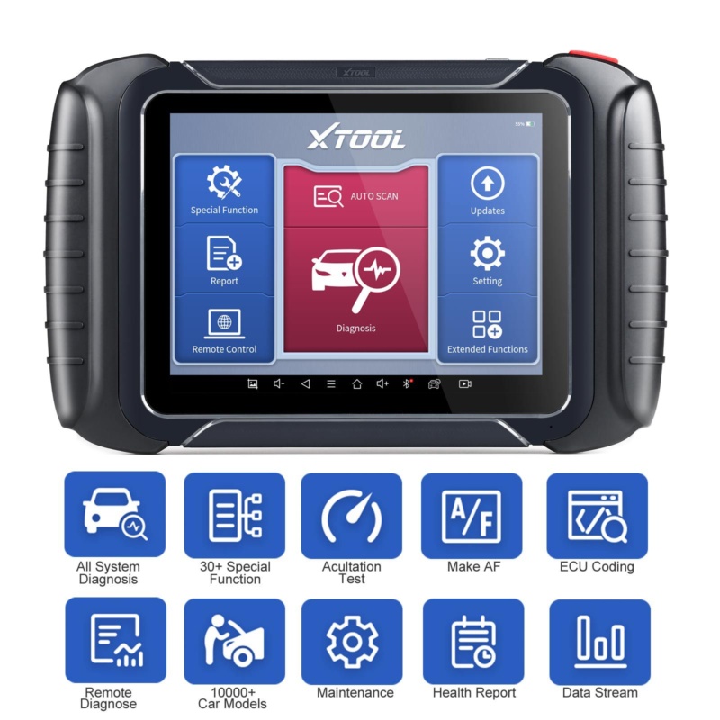 Tablet diagnostico automobilistico di alta qualità con display da 8", CPU quad-core robusto, supporto Can-FD e batteria a lunga durata.