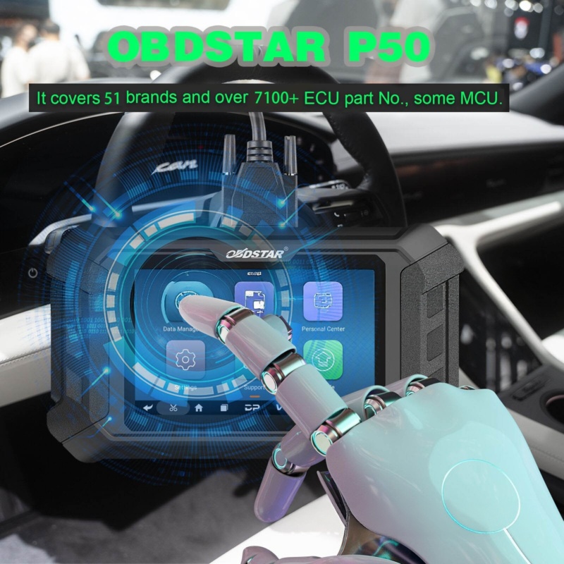 OBDSTAR P50 inteligentní nástroj na resetování airbagu s odolným vyztuženým plastovým pouzdrem