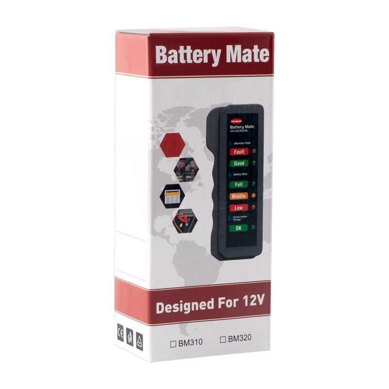 Přenosný tester baterie BM310 poskytuje 3sekundovou diagnostiku stavu baterie 12 V a výkonu alternátoru.