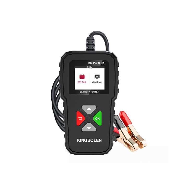 KINGBOLEN BM550PLUS batteritester til 6V, 12V og 24V bly-syre batterier, 100-2000 CCA
