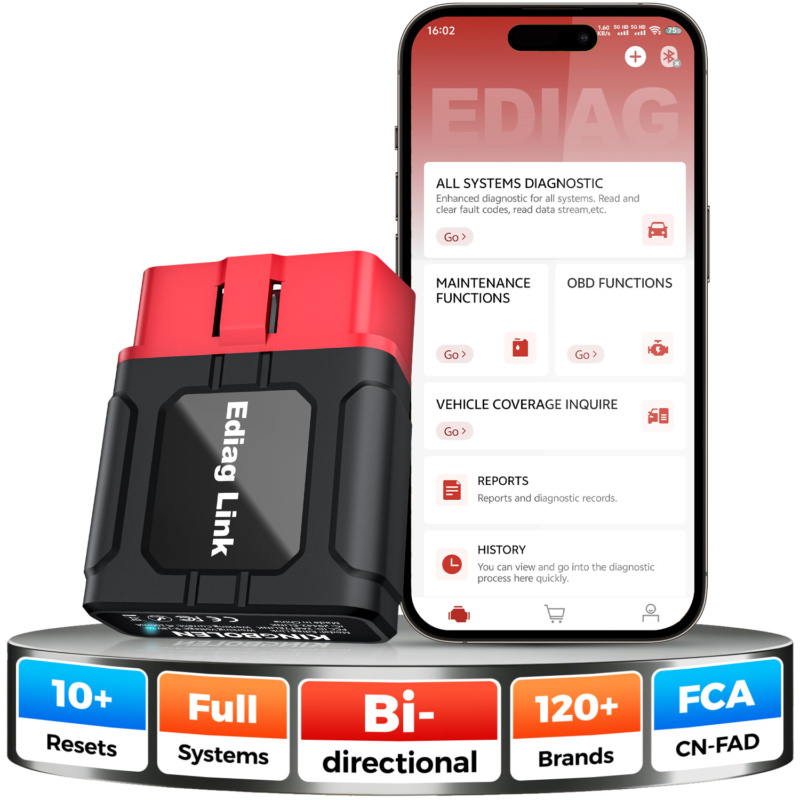 Strumento di diagnostica Bluetooth OBD2 Premium KINGBOLEN Ediag Link con qualità professionale duratura e precisa