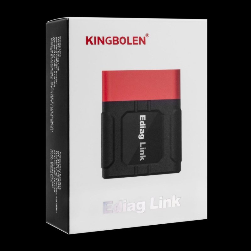 Adattatore diagnostico Bluetooth OBD2 in plastica ABS KINGBOLEN Ediag Link con custodia compatta