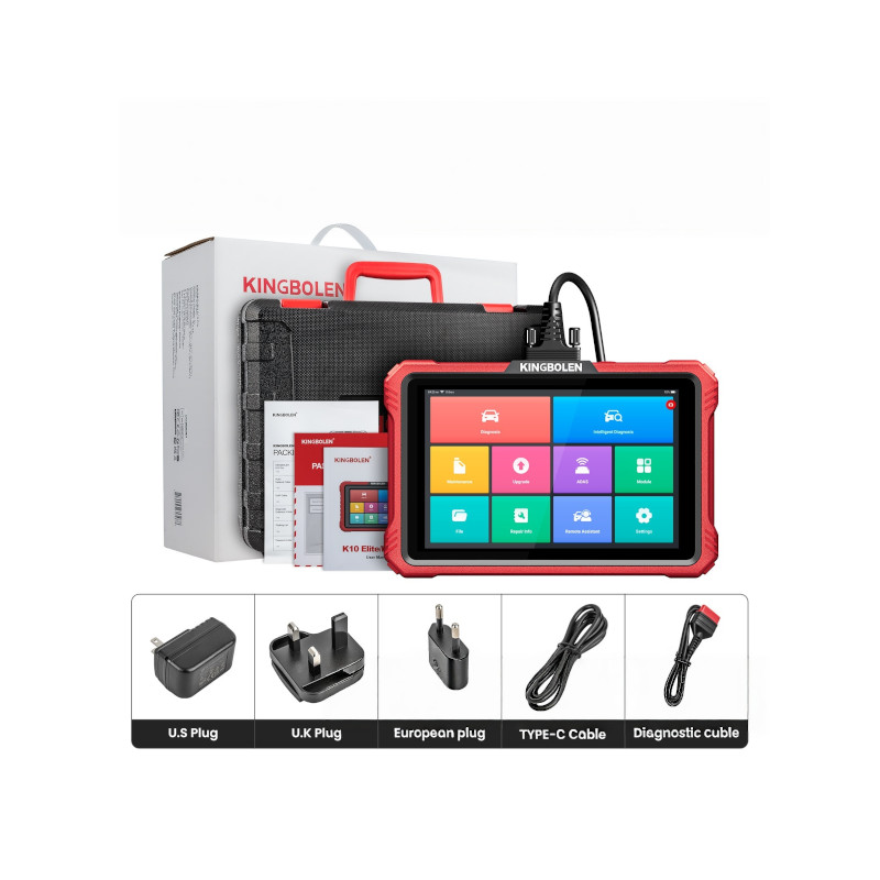 KINGBOLEN K10 ELITE OBD scanner diagnostico auto, tablet da officina, codifica ECU, dati in tempo reale