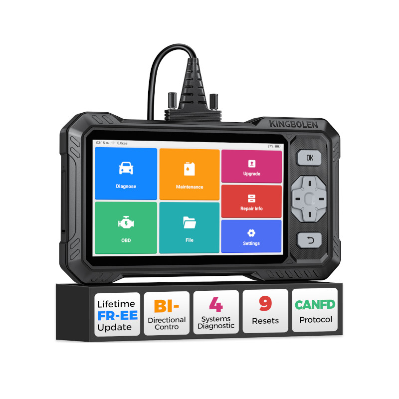 Scanner diagnostico automobilistico KINGBOLEN S608 OBD2 con touchscreen da 6,2 pollici, supporto ABS, SRS e trasmissione