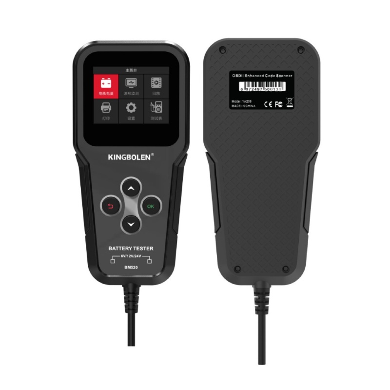 Professioneller Batterietester BM520 mit 2,8" TFT-Display, robuster Bauweise, genaue Diagnose, Schutz gegen Umkehrpolierung.