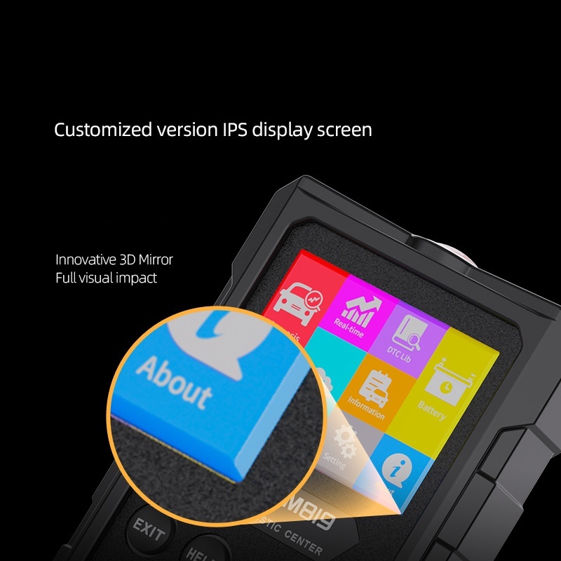 Strumento diagnostico OBD YMIOT YM819 con alloggiamento ABS resistente e display IPS trasparente da 2,8 pollici