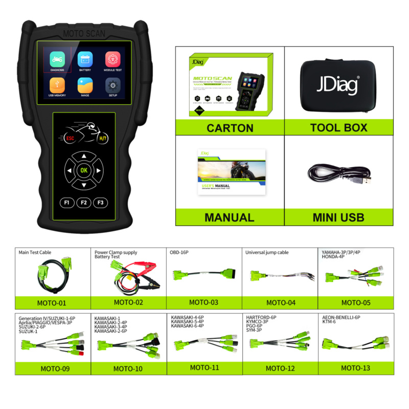 Handheld-EFI-Motorrad-Diagnosetool mit robusten Tasten, 3,5-Zoll-Farbdisplay und lebenslangen Firmware-Updates