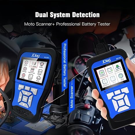 Handgeführtes Motorrad-Diagnosetool mit vollständiger Fehlererkennung, Batterietests, ABS und Servicefunktionen für große Marken.