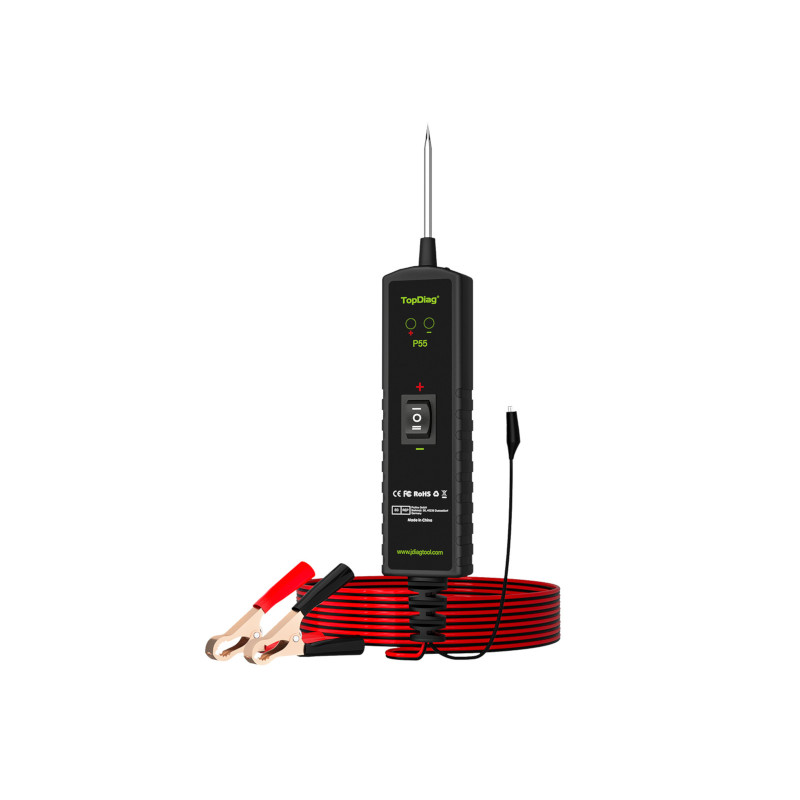 TopDiag P55 bilkretssystemtester, 12-24V, polaritet, kontinuitets- og kortslutningsdiagnose