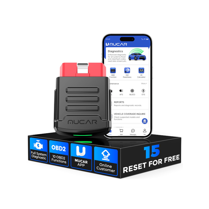 MUCAR BT200Pro Bluetooth OBD2 skener, diagnostický nástroj pro auto, kompletní systém a funkce resetu